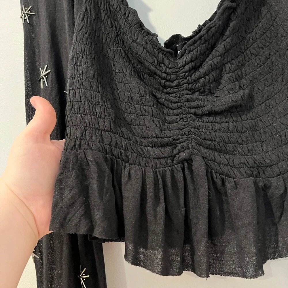 Urban Outfitters Embellished Cropped Peplum Top size XS NWTs - Picture 5 of 7